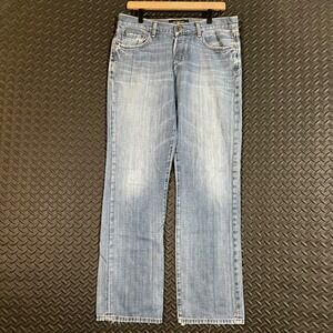 Lucky Brand 221 Original Straight Leg Button Fly Blue Light Wash‎ Women's 33X32